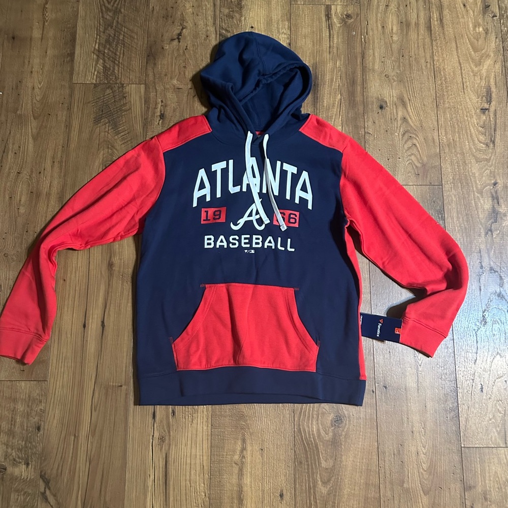 Baseball Pullover Hoodie - Navy & Red